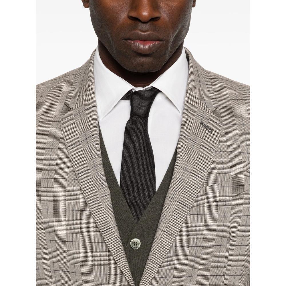 Checked Single-Breasted Blazer
