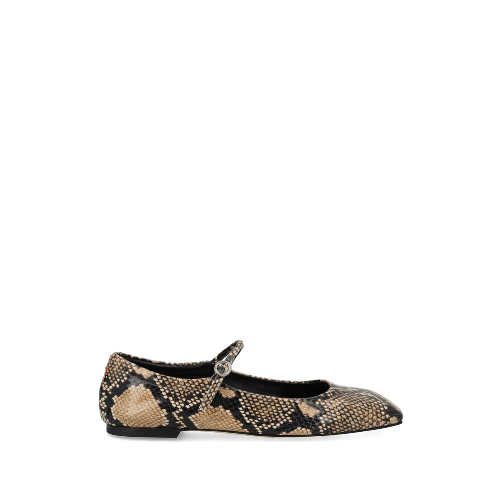 Aeyde Animal-print Buckle-detail Ballet Flats