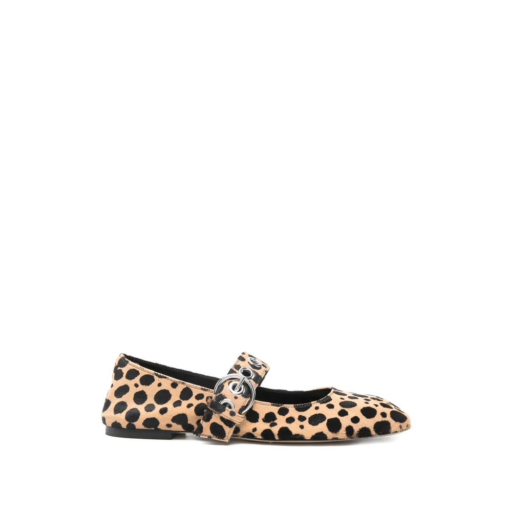 Aeyde Uma Leopard-print Mary-Janes Ballerina