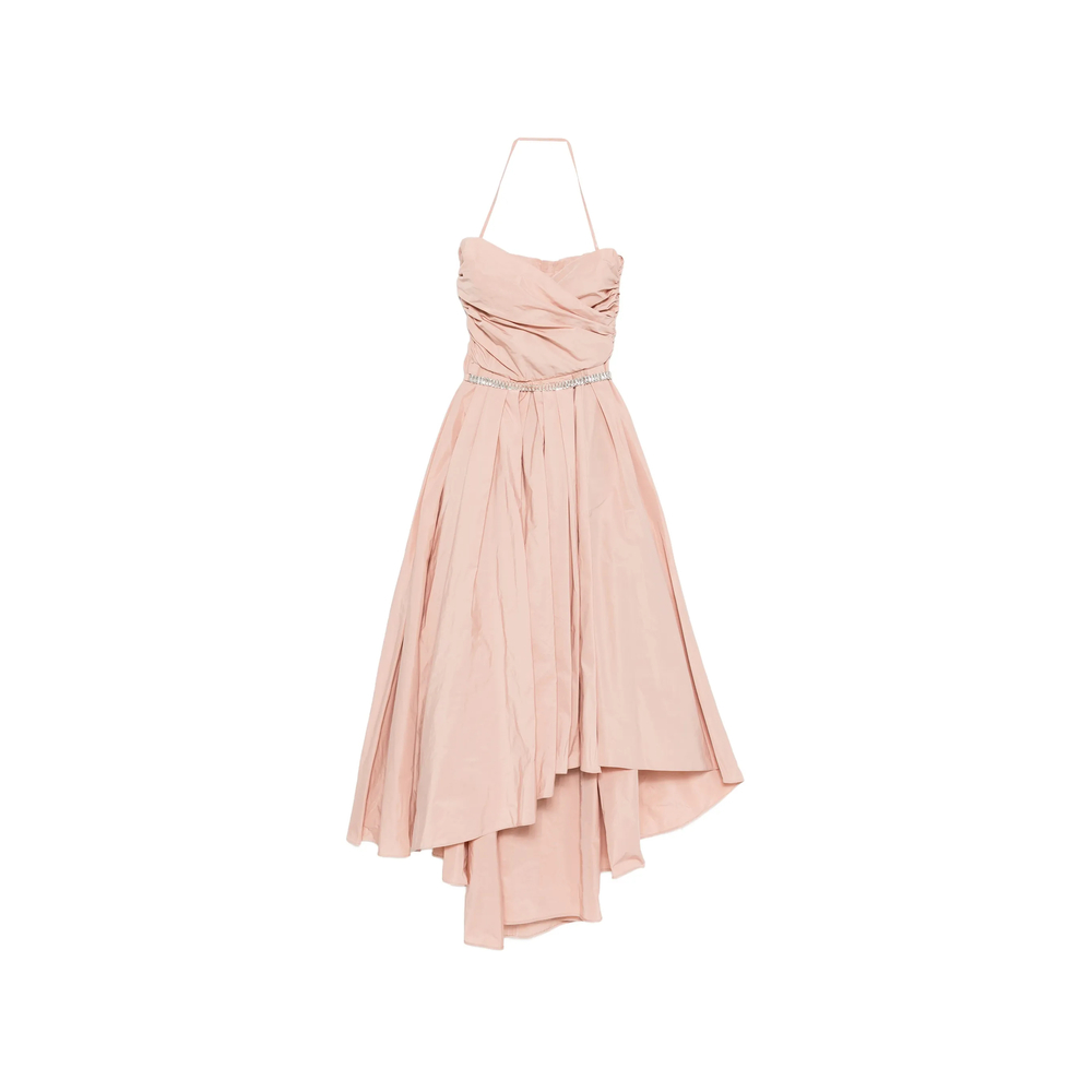 Pinko Strapless Ruched Asymmetric Midi Dress