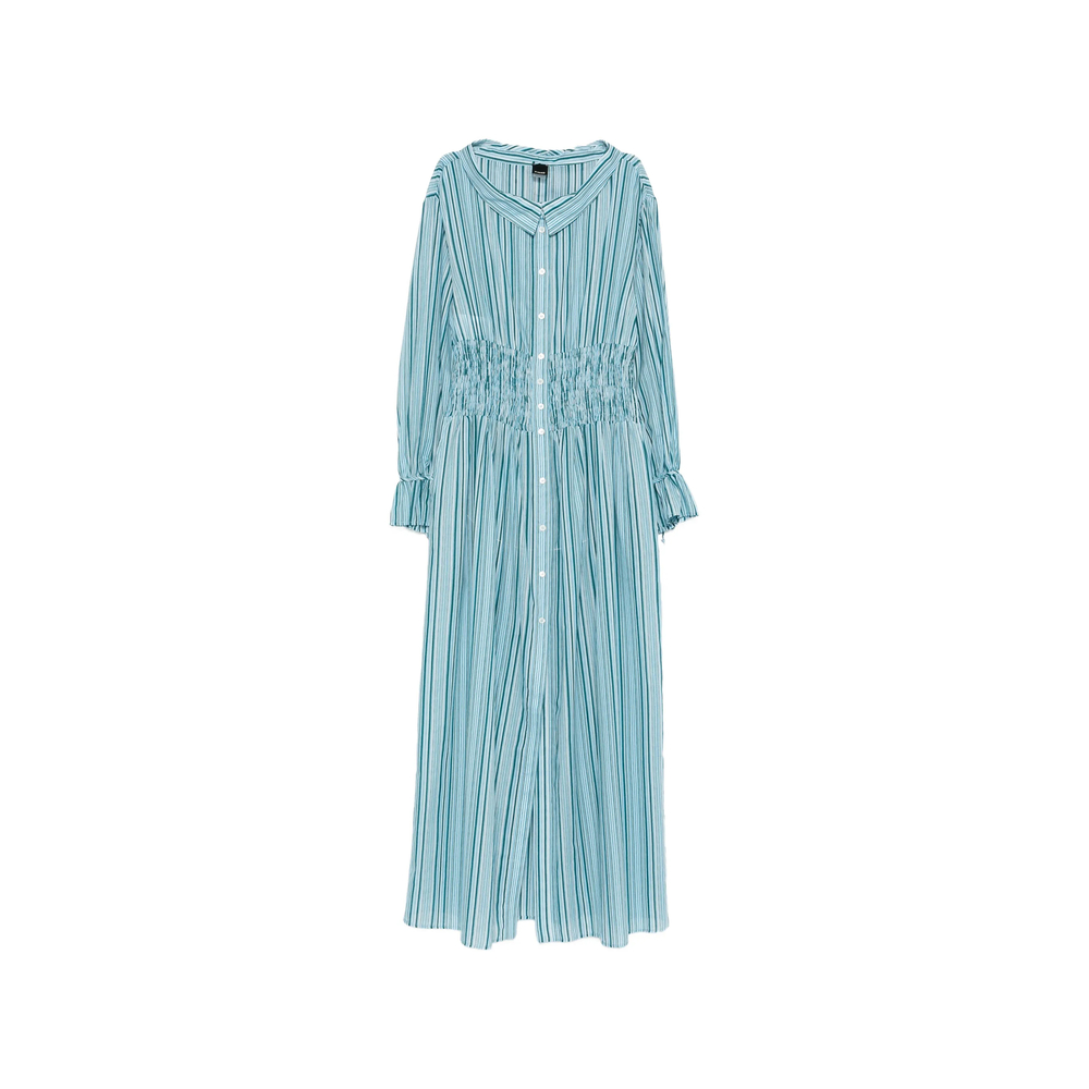 Pinko Striped Ruffle Maxi Dress