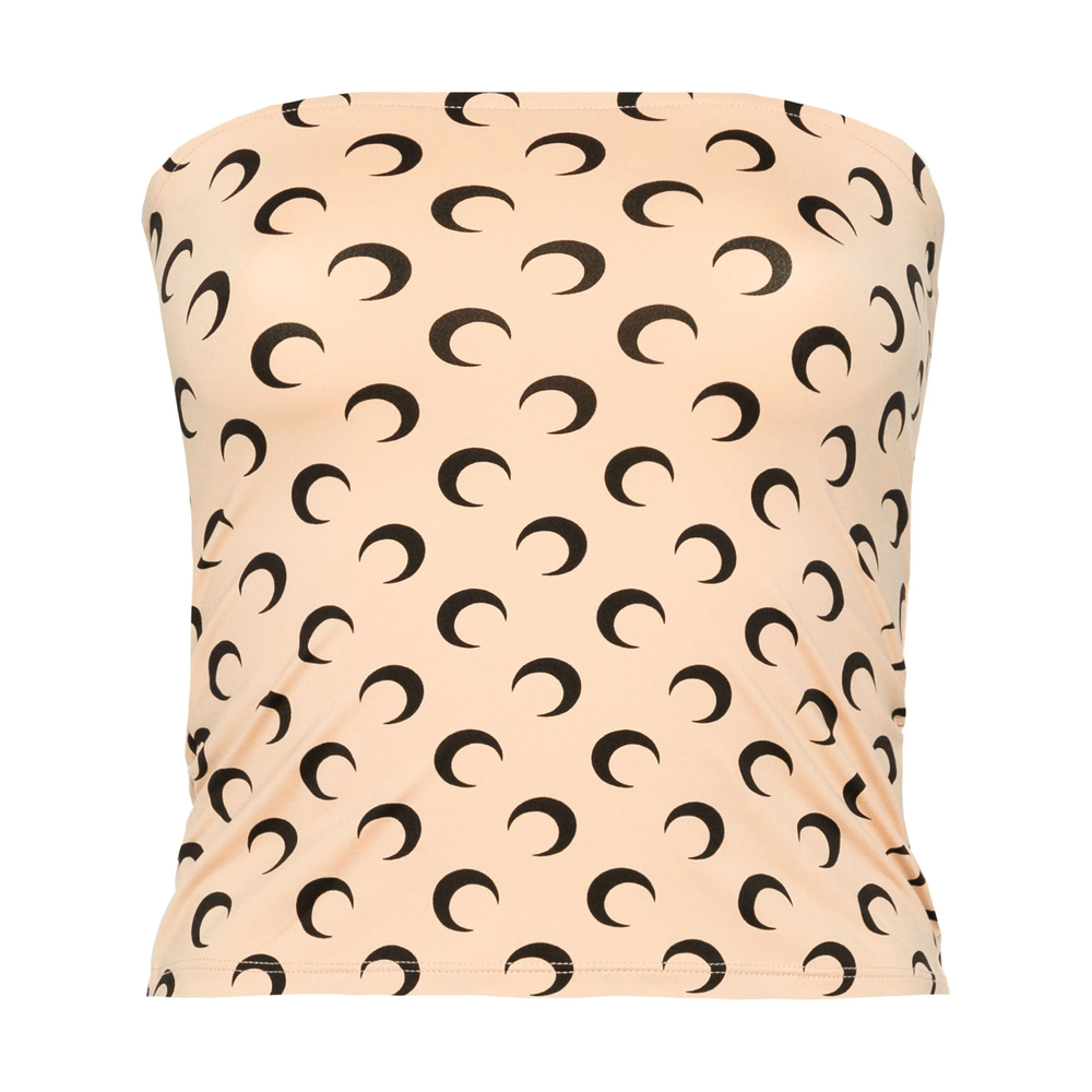 Marine Serre MOON PRINTED JERSEY SECOND SKIN TUBE TOP