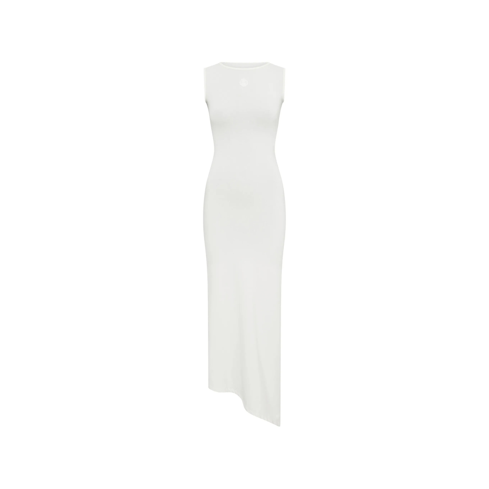 Marine Serre Pearl Logo Asymmetrical Midi Dress