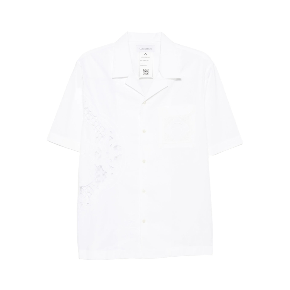 Marine Serre Lace-insert Short-sleeves Shirt