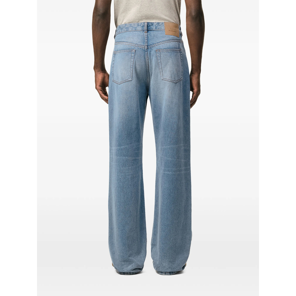 Blue Large-Fit Cotton Jeans