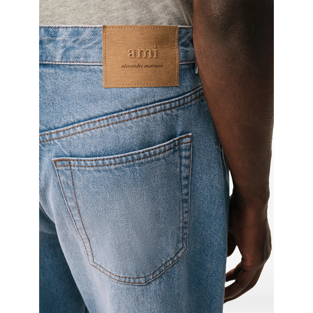 Blue Large-Fit Cotton Jeans
