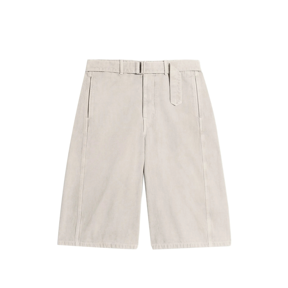 Lemaire Denim Short In Heavy Broken Twill Snow