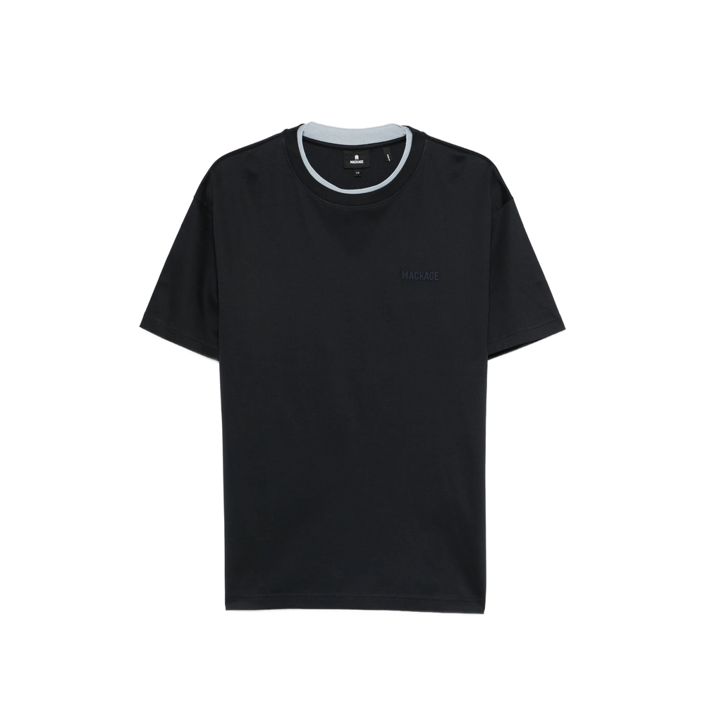 Mackage Contrast Crewneck T-shirt In Blue
