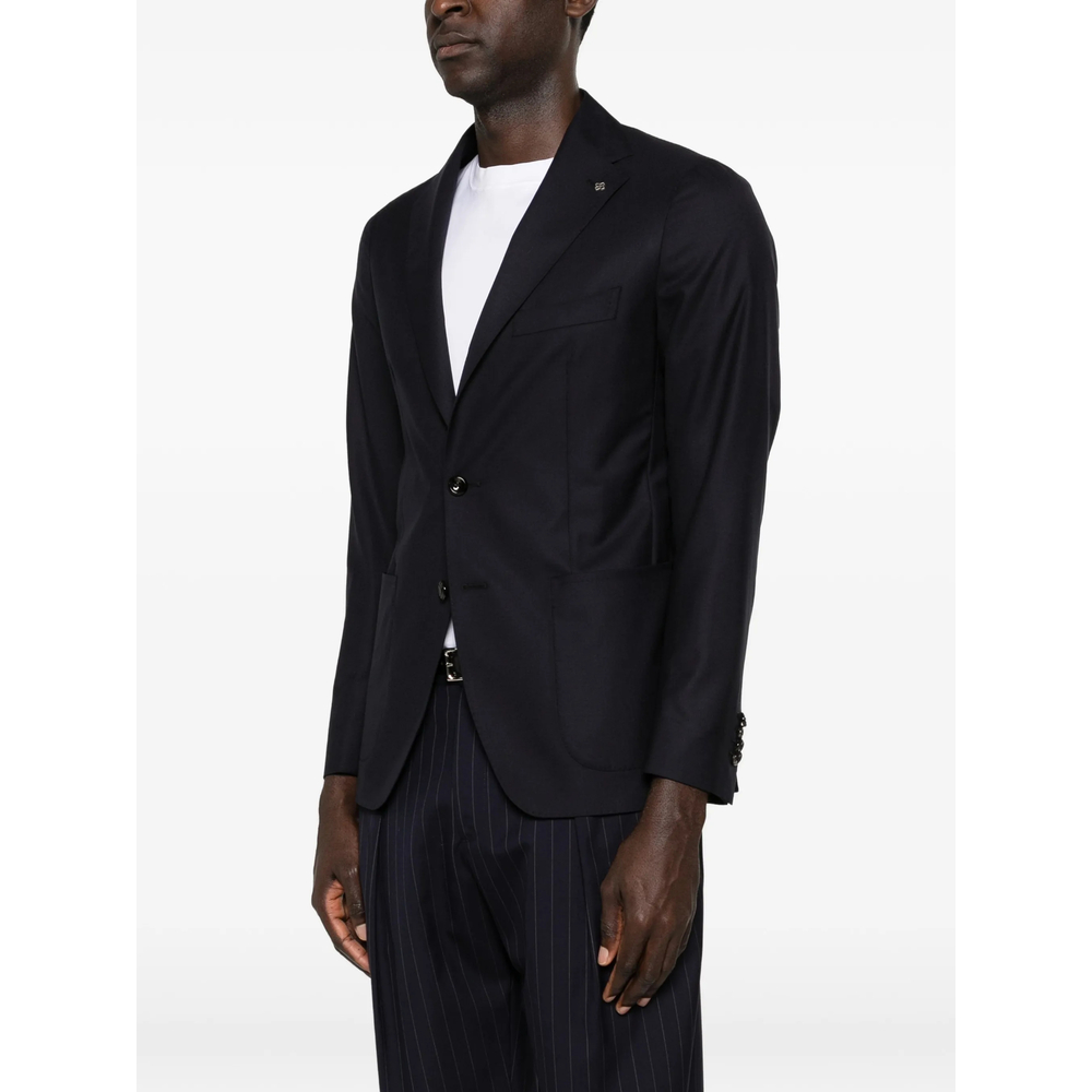 Notched-Lapel Patch-Pocket Blazer