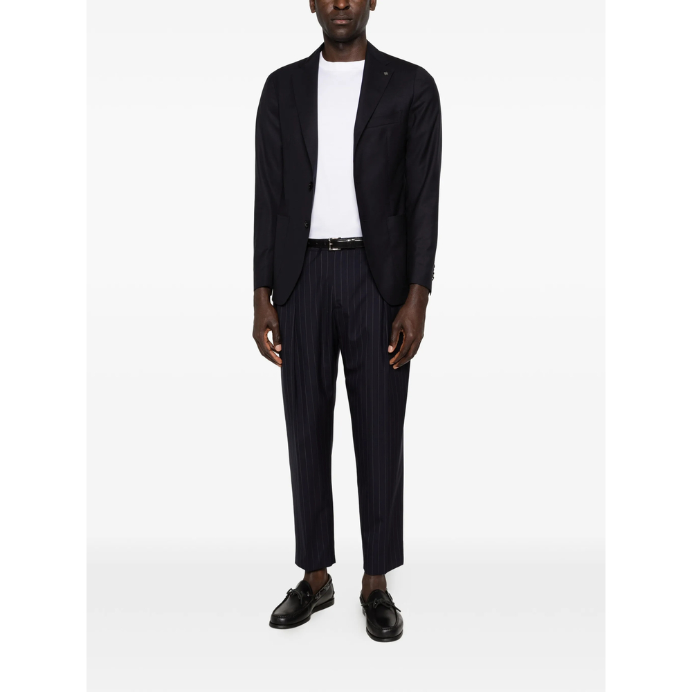 Notched-Lapel Patch-Pocket Blazer