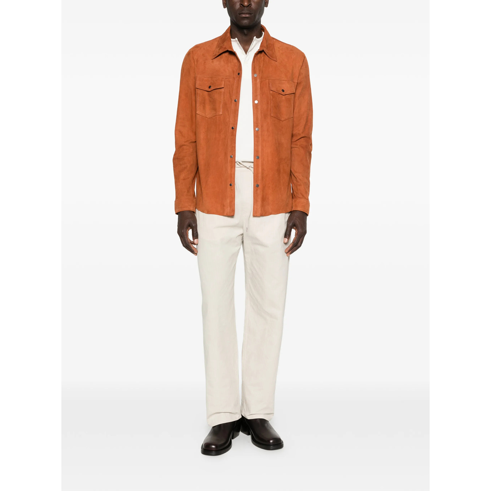 Buttoned Suede Shirt Jacket