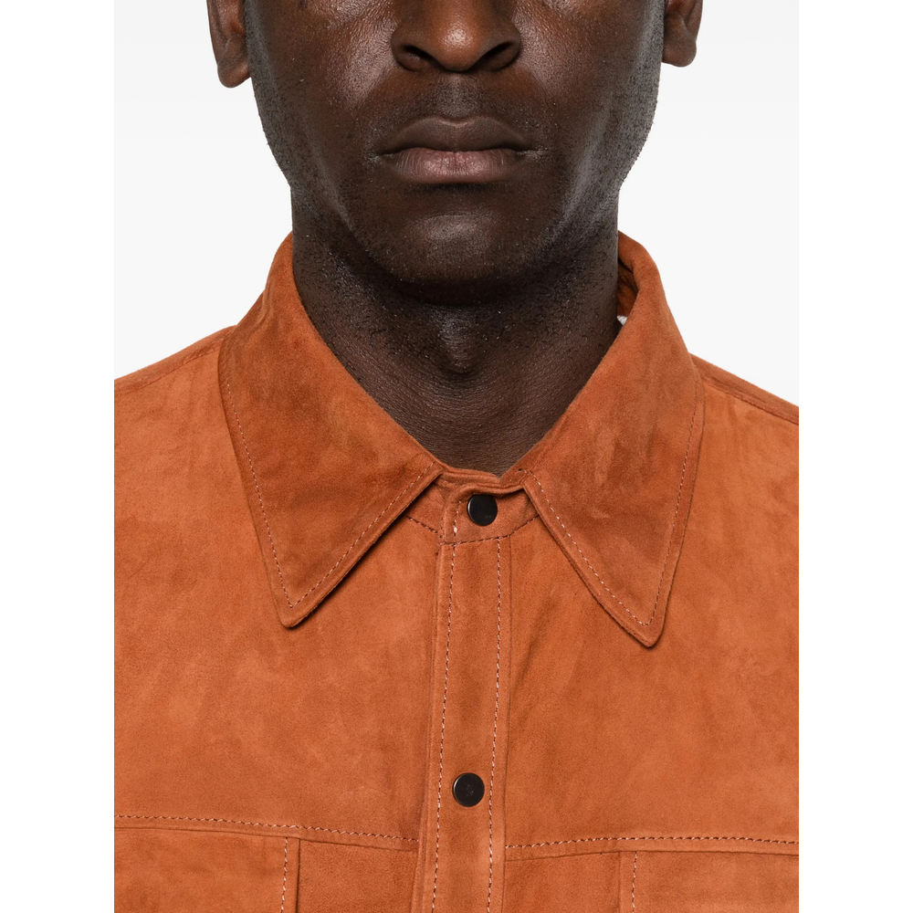 Buttoned Suede Shirt Jacket