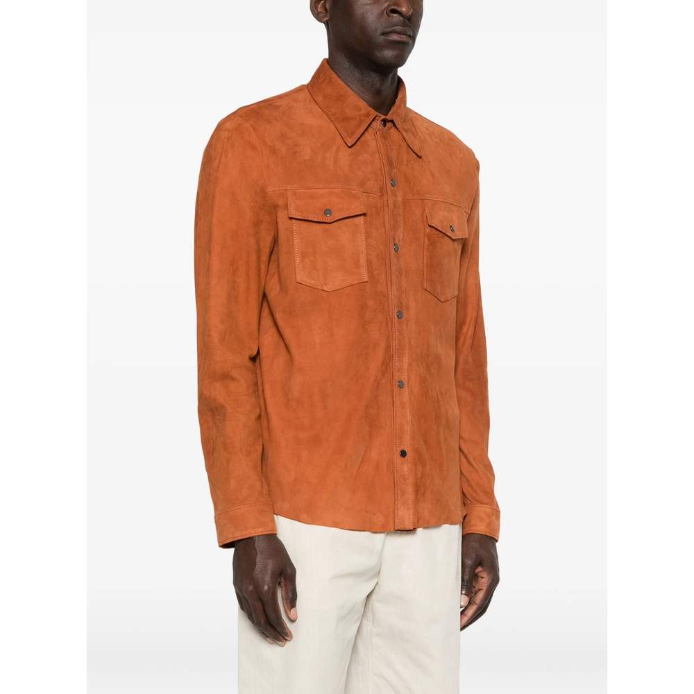 Buttoned Suede Shirt Jacket