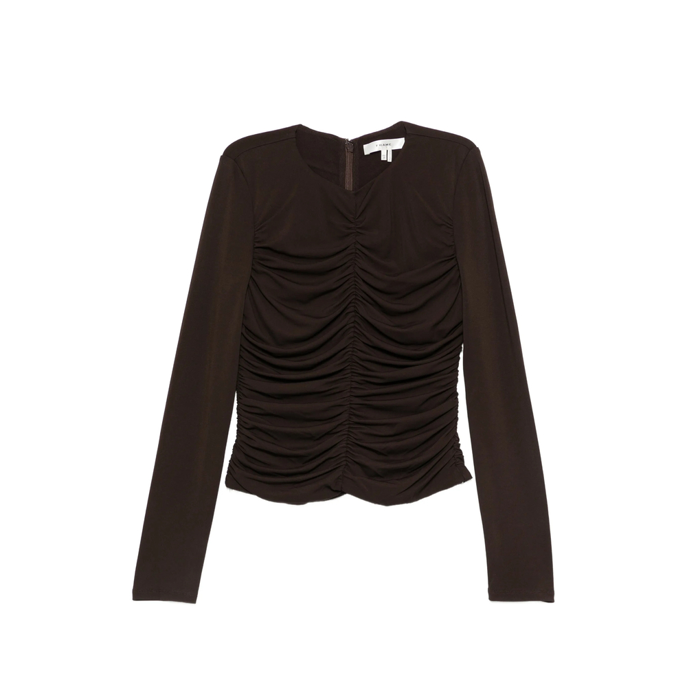 Ruched Long-Sleeve Blouse