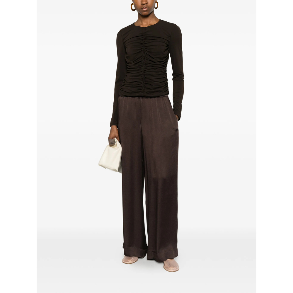 Ruched Long-Sleeve Blouse