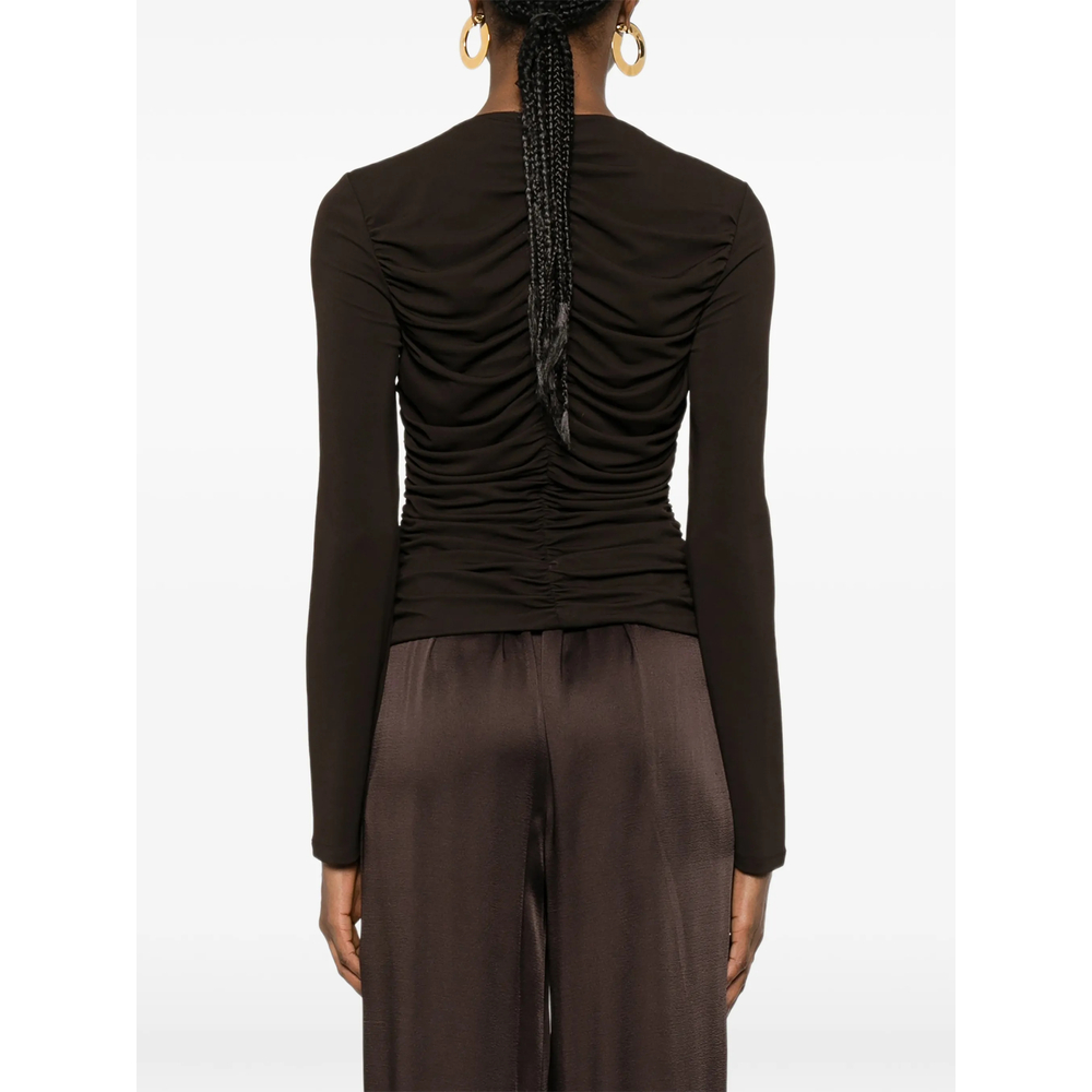 Ruched Long-Sleeve Blouse