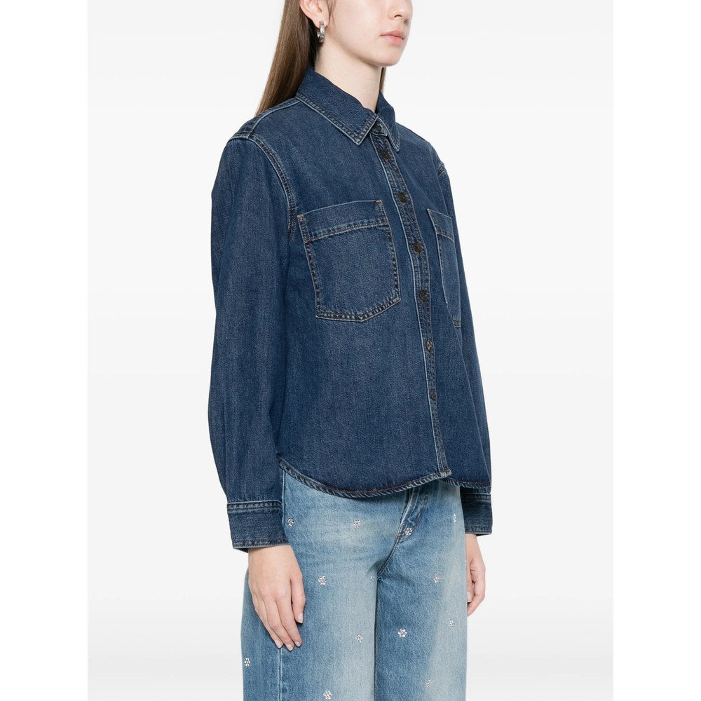 Patch-Pocket Denim Shirt