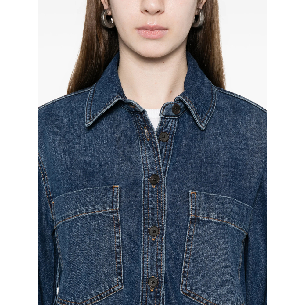 Patch-Pocket Denim Shirt