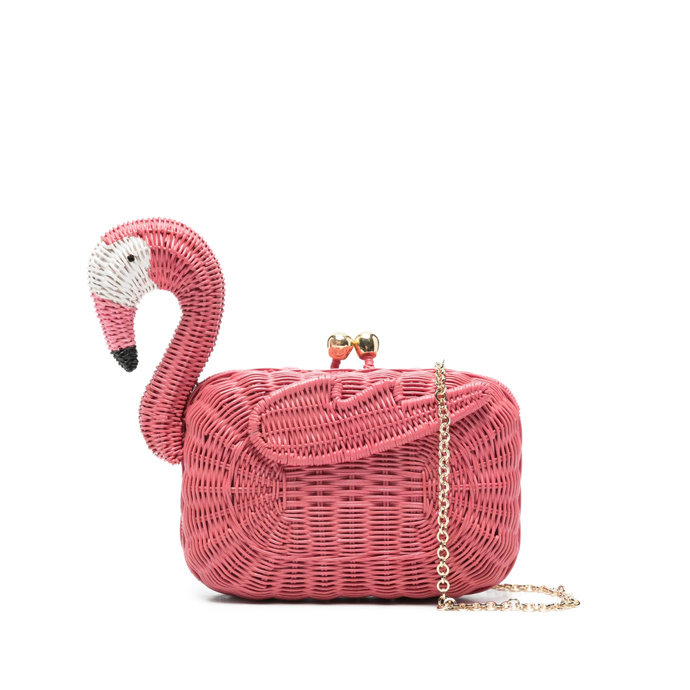 Serpui Nick Flamingo Clutch Bag In Pink