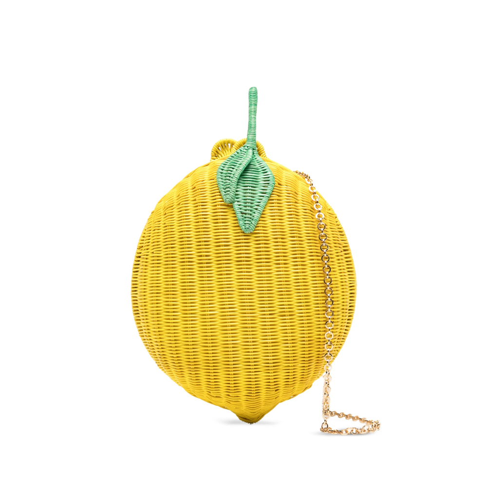 Serpui Leaf Woven Clutch Bag In Multi