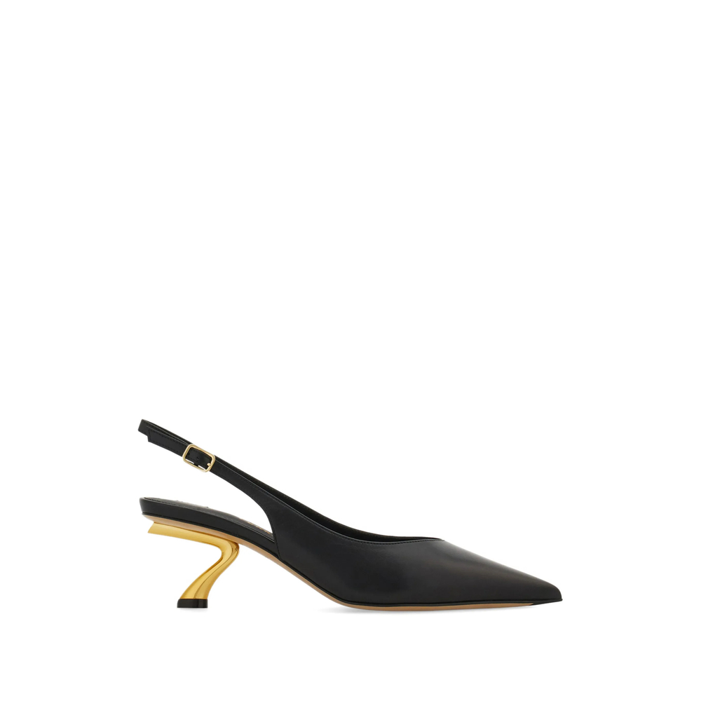 Ferragamo S-shaped Heel Slingback Pumps