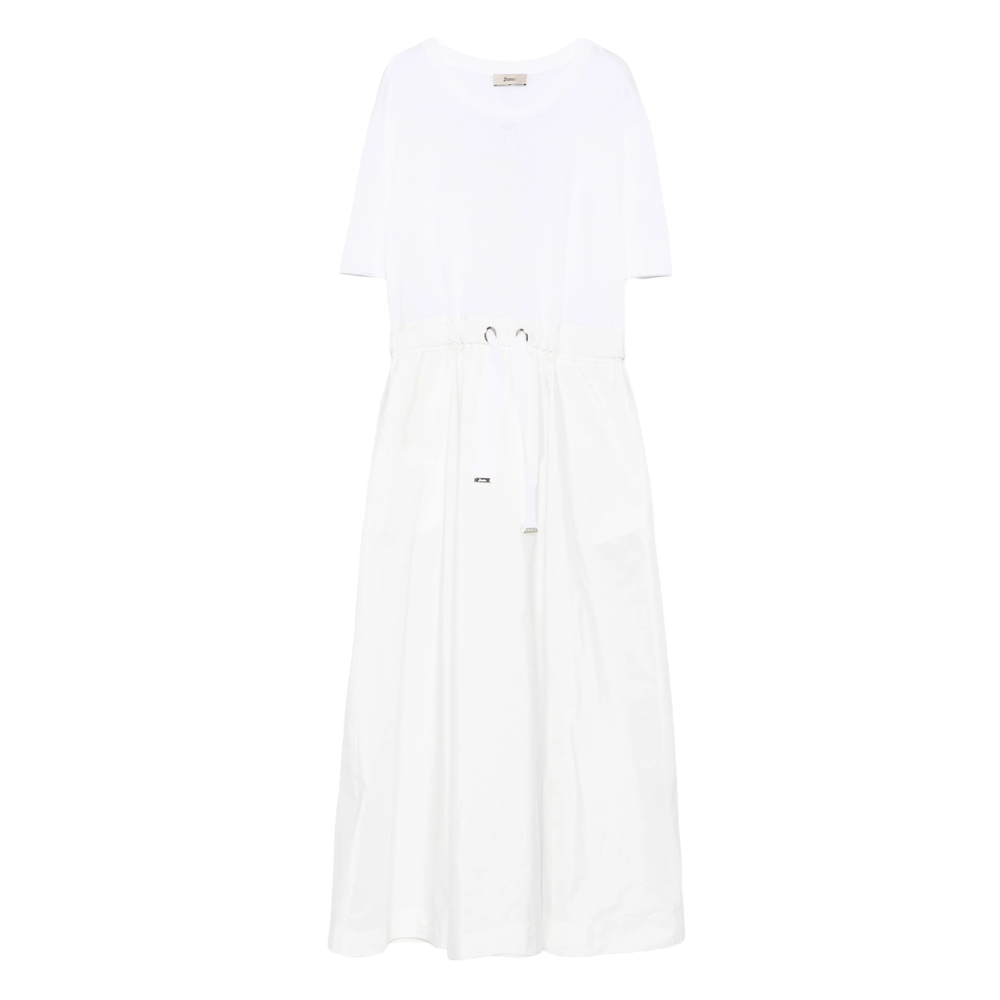 Herno Drawstring Midi Dress In White