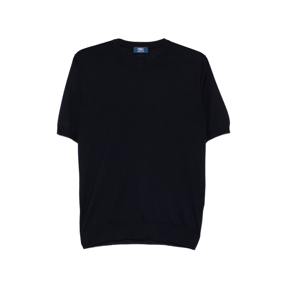 Fedeli Short-sleeve Crewneck Knitted Top