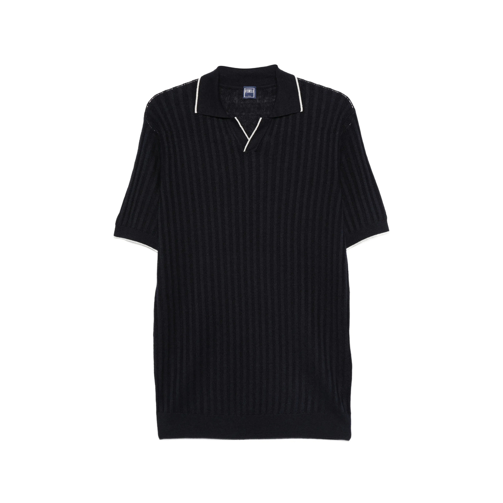 Fedeli Ribbed V-neck T-shirt