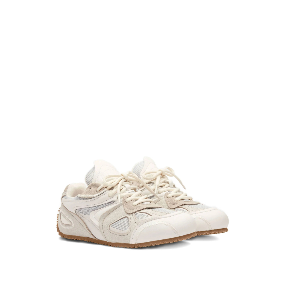 Slow Leather Mesh-Panel Sneakers