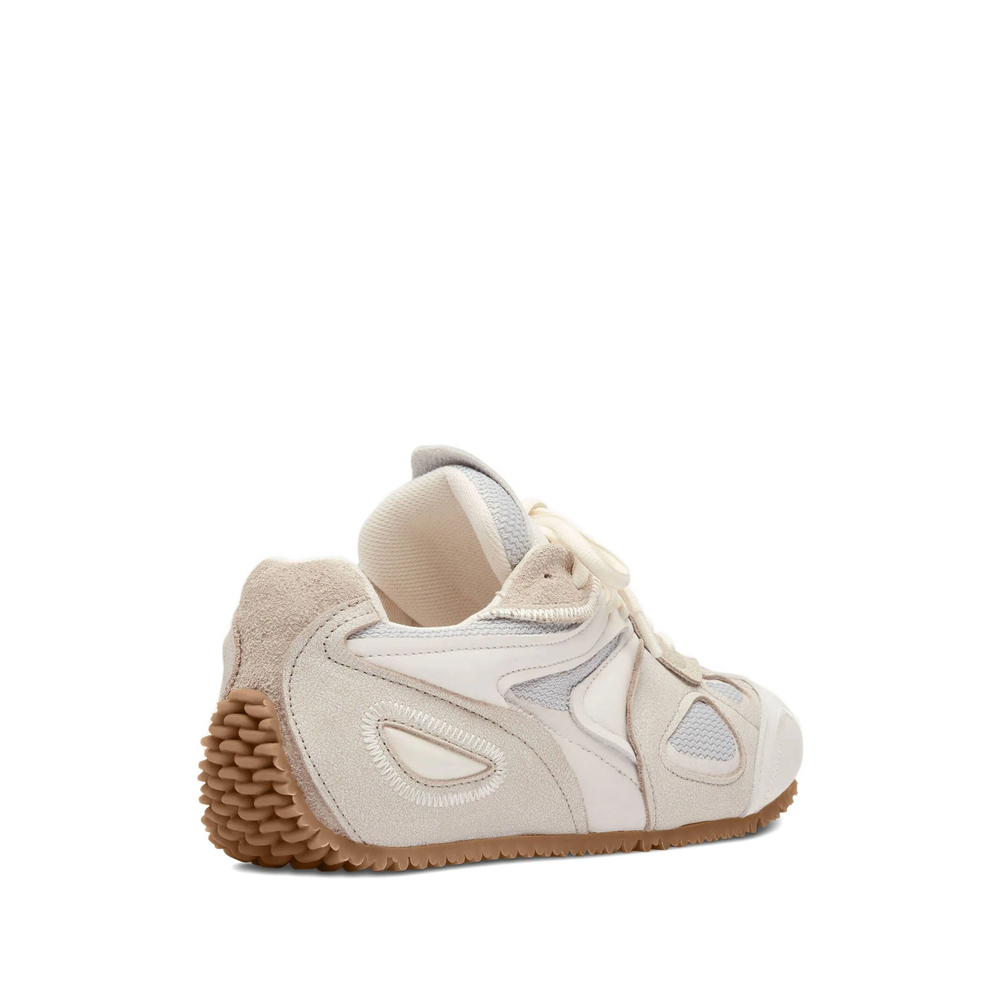 Slow Leather Mesh-Panel Sneakers