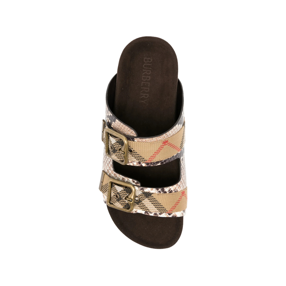 Python-Print Leather Urchin Sandals