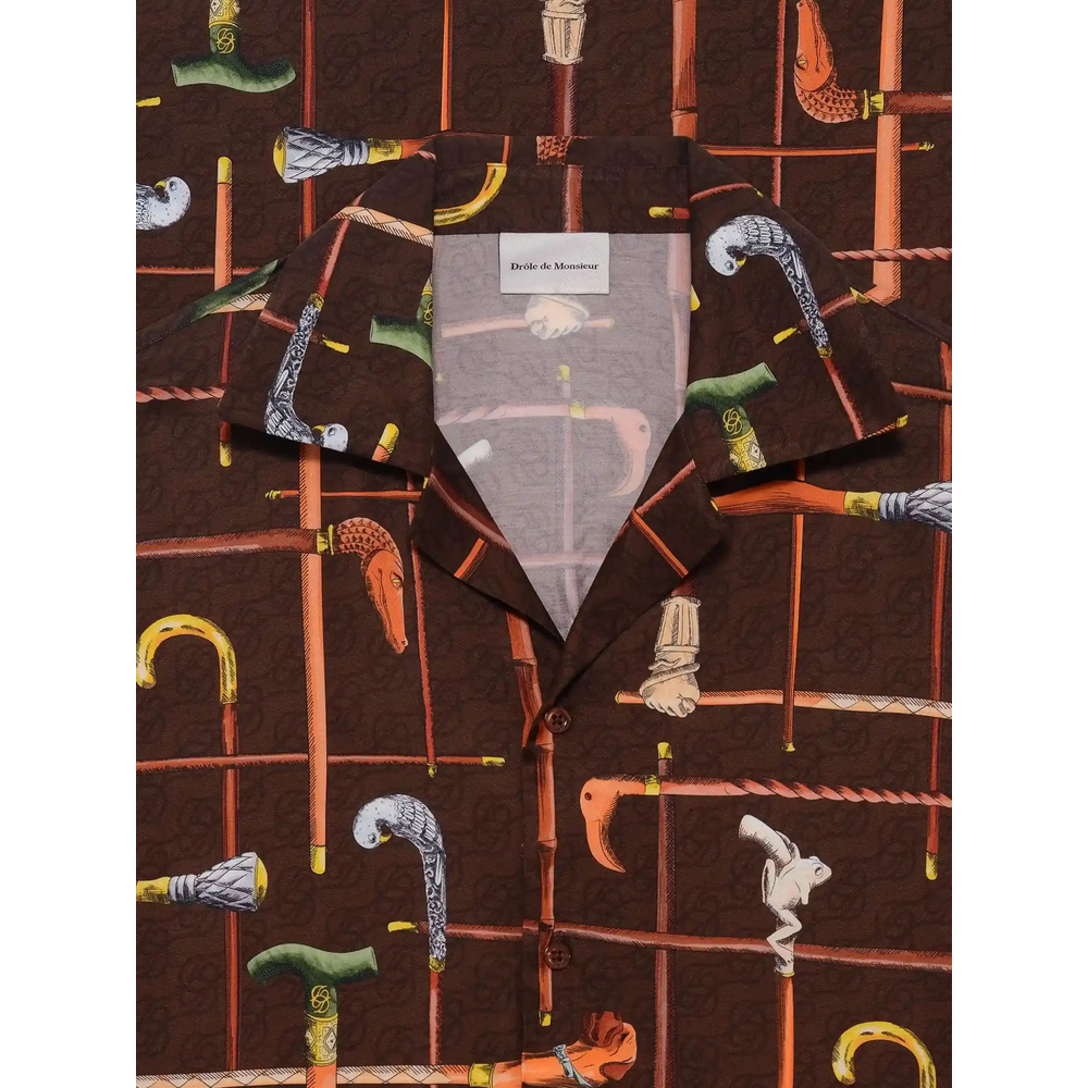 Drôle De Monsieur Spread-Collar Print Shirt