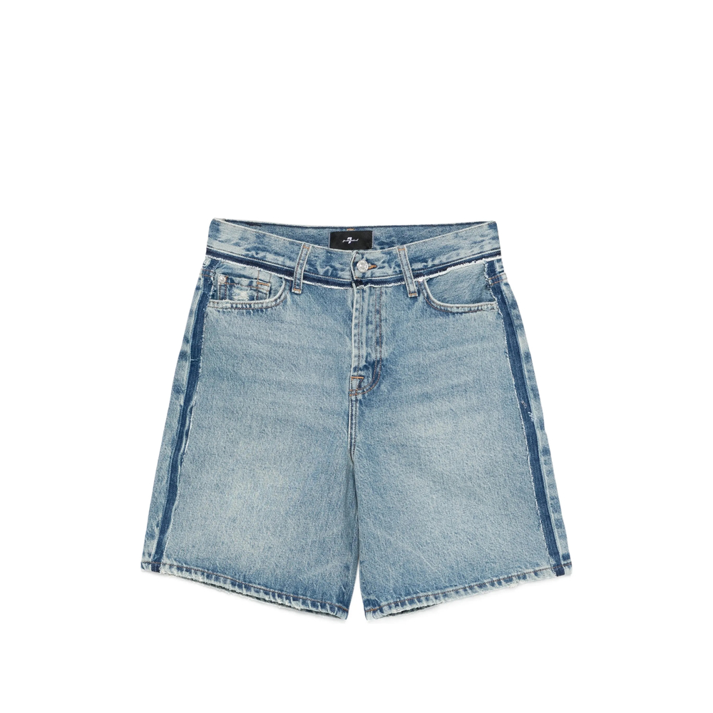 7 For All Mankind Stripe Denim Shorts