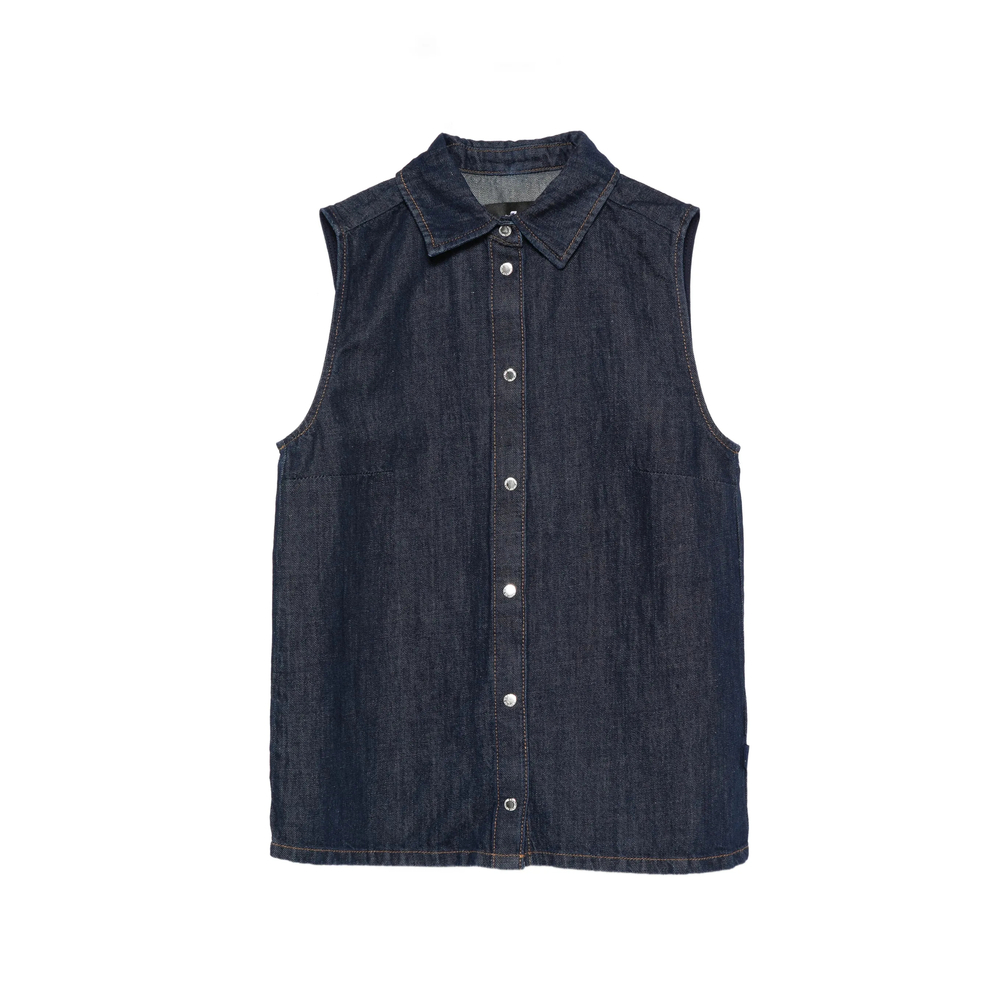 7 For All Mankind Snap-button Sleeveless Shirt