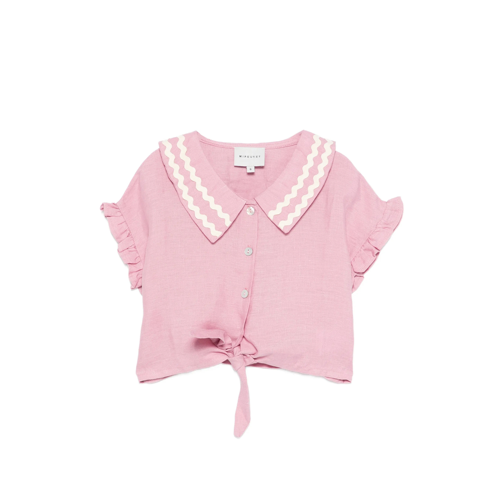 Mipounet Ruffled Peter Pan Collar Shirt