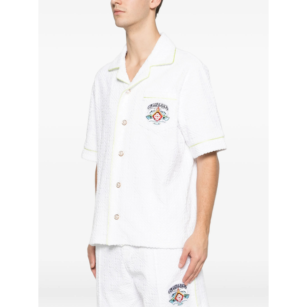 Logo-Patch Terry-Cloth Shirt