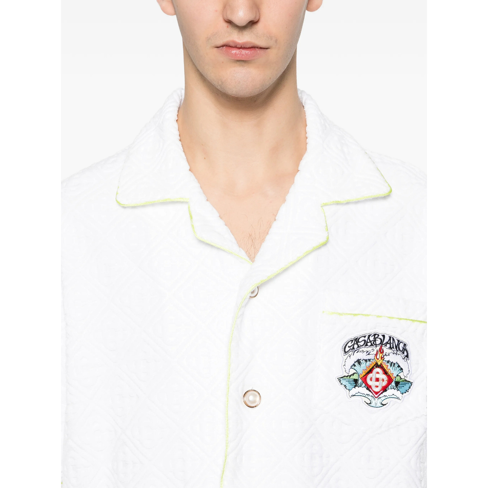 Logo-Patch Terry-Cloth Shirt