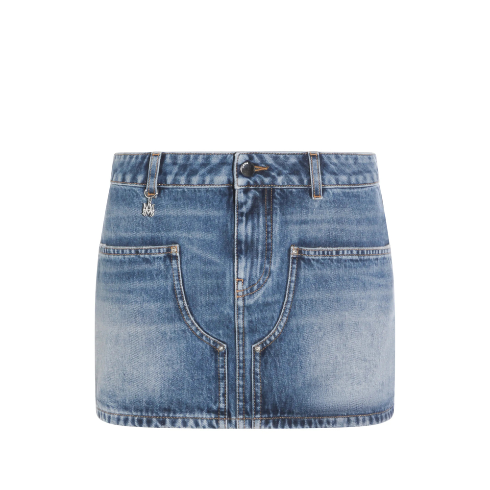 Amiri Denim Carpenter Mini Skirt