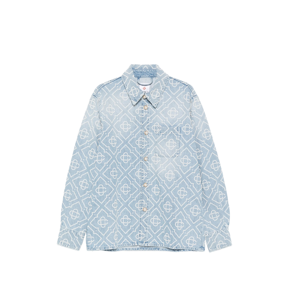 Casablanca Monogram-embellished Denim Shirt