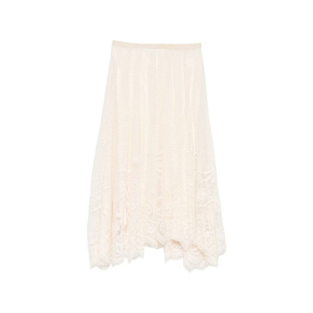 Fabiana Filippi Lace Floral Embroidered Skirt