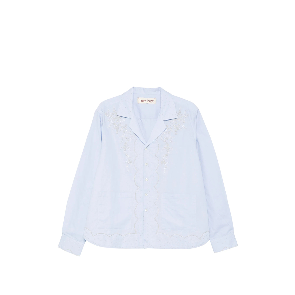 Baziszt Mord Floral-embroidered Shirt