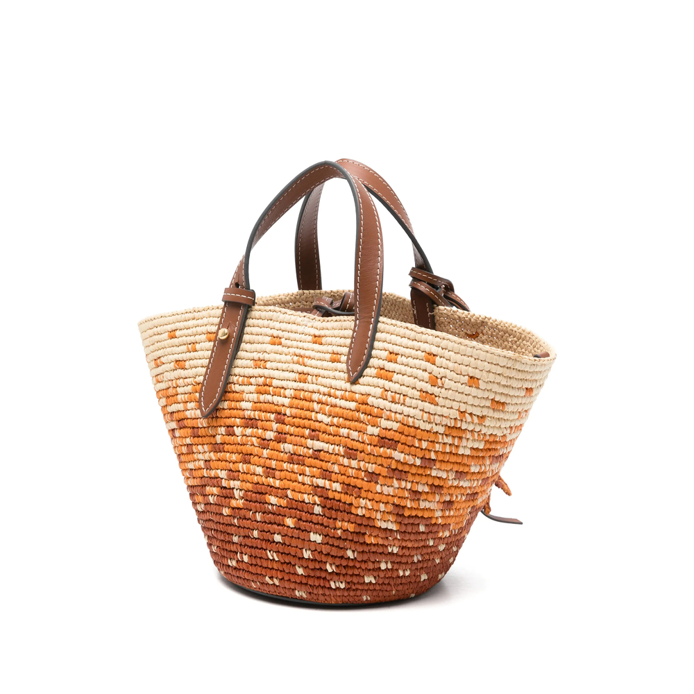 Small Woven Fish-Charm Tote Bag