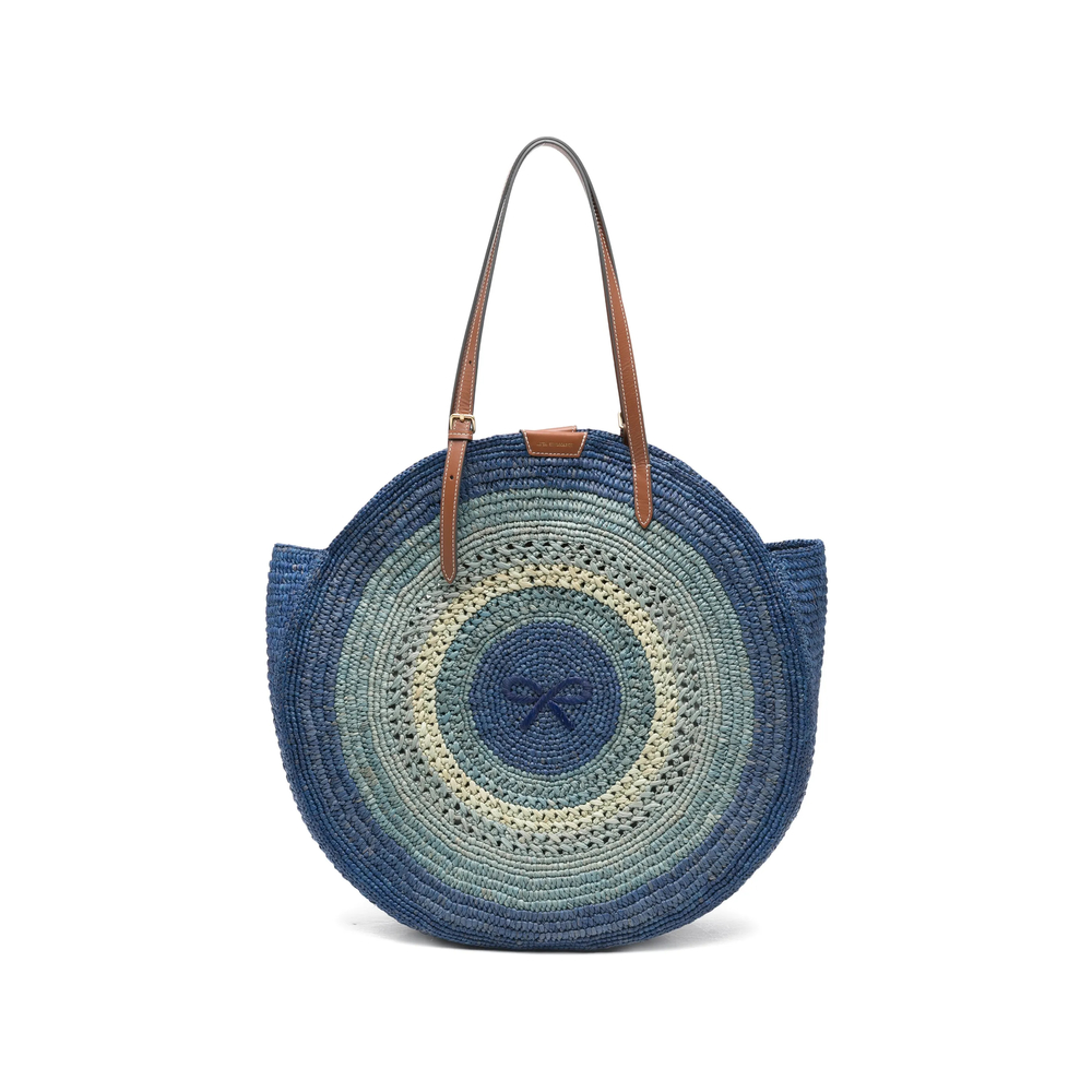Anya Hindmarch Round Bow Raffia Tote Bag