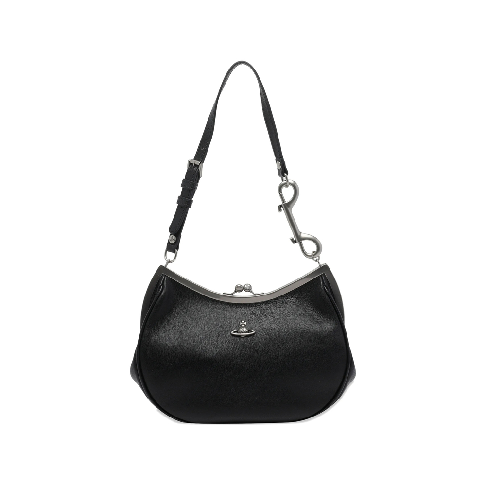 Vivienne Westwood Orb-plaque Shoulder Bag In Black