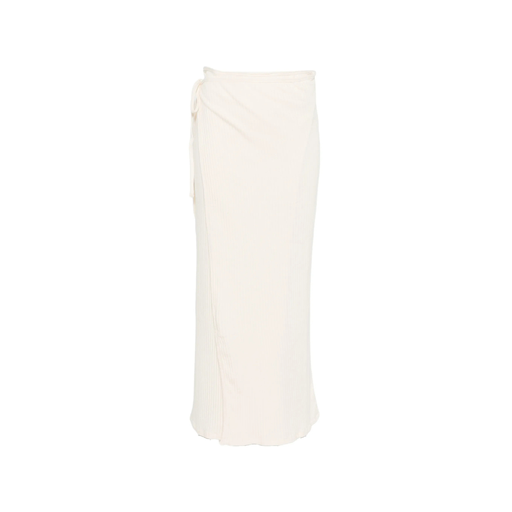 Baserange Brig Ribbed Maxi Skirt In Neutral