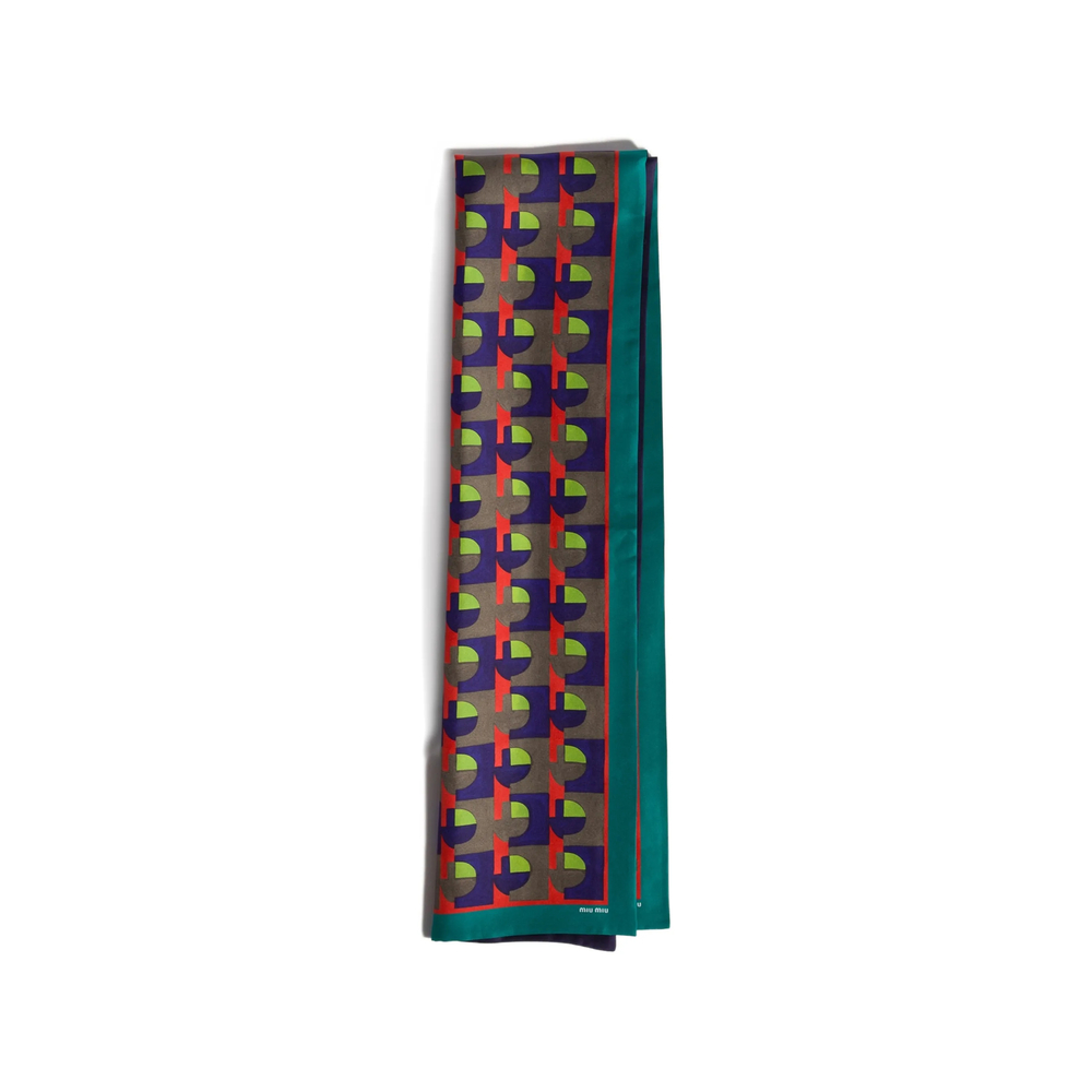 Miu Miu Printed Silk Scarf