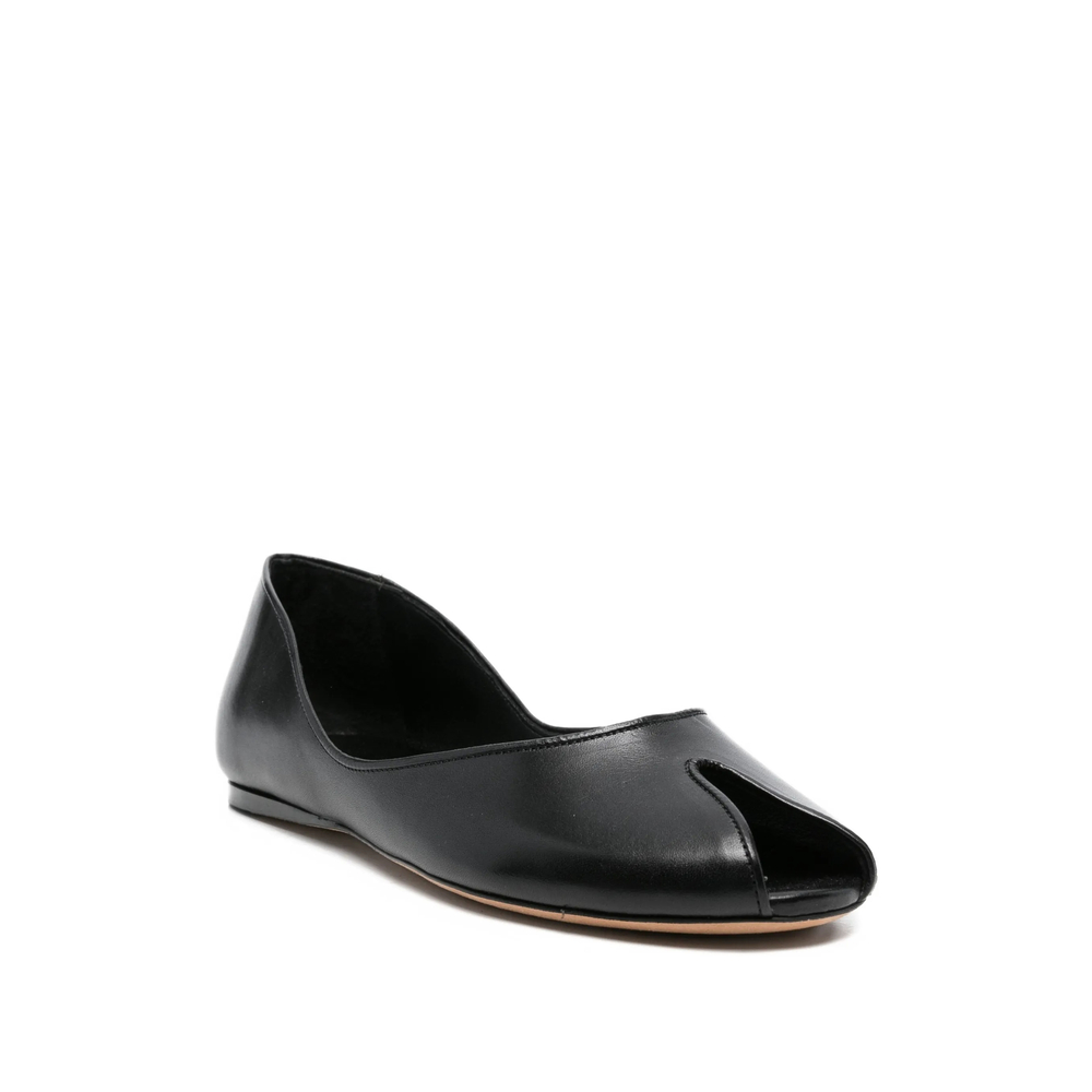 Peep-Toe Ballet Flats