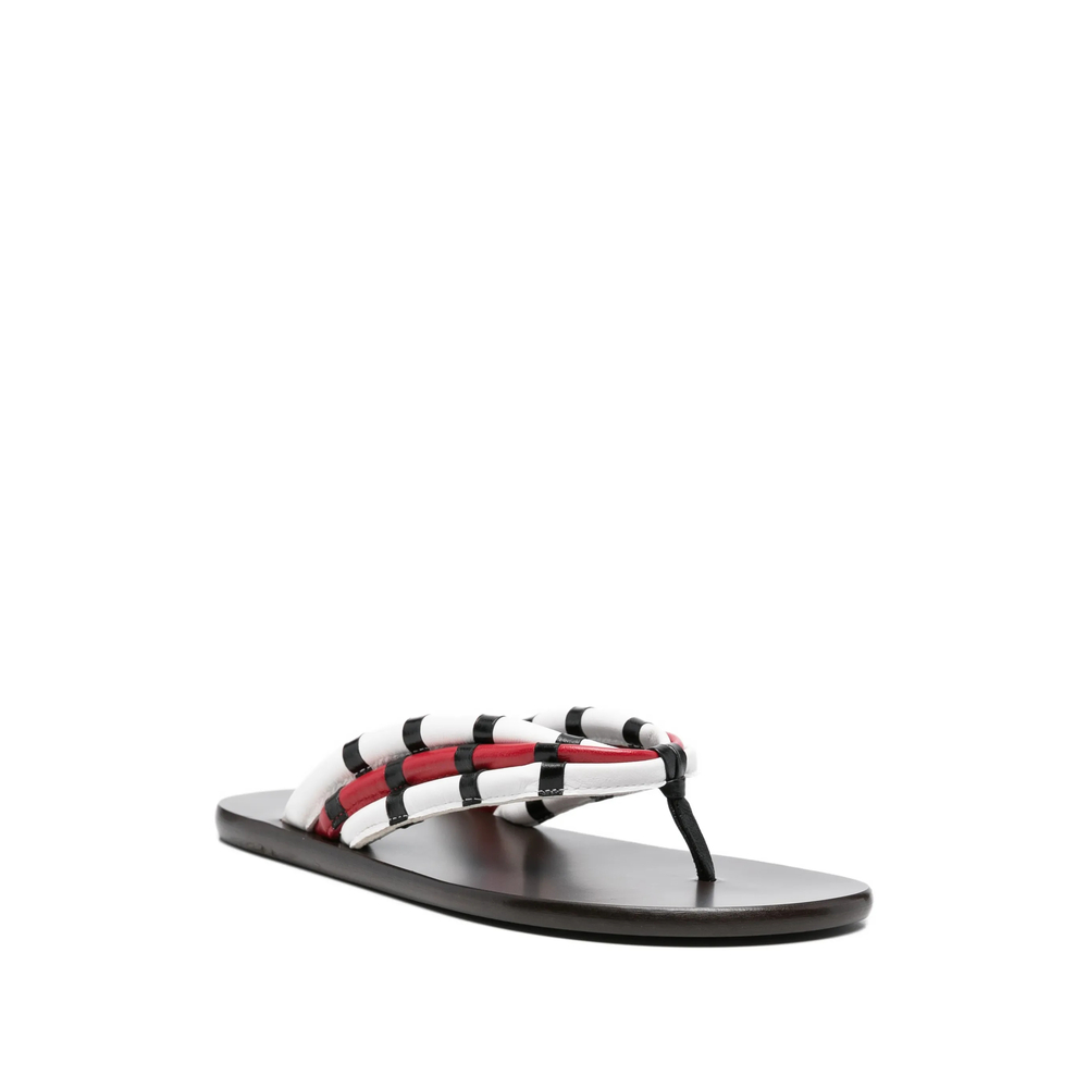 Striped-Strap Sandals