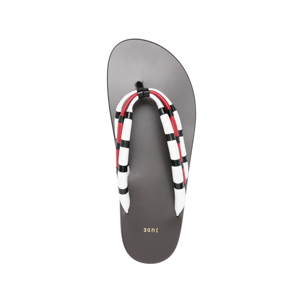 Striped-Strap Sandals