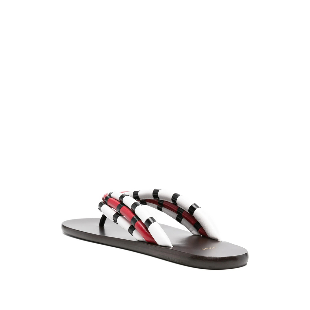 Striped-Strap Sandals